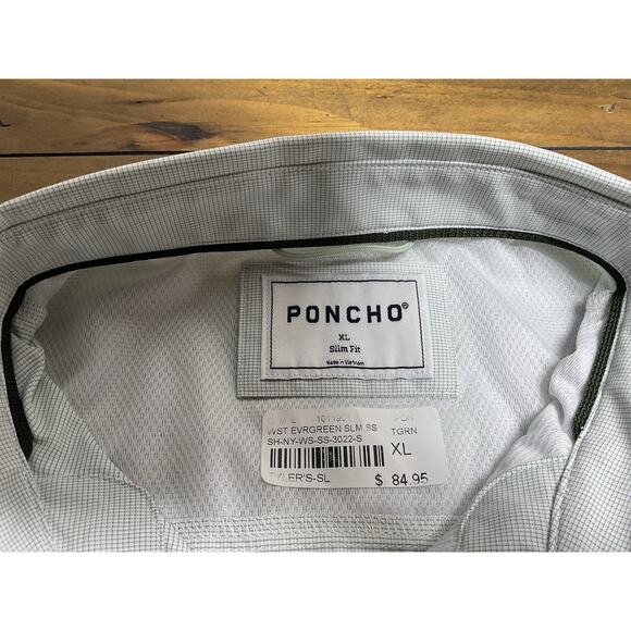 Poncho Shirt Mens XL Slim Fit Mint Green Pearl Snap Western NWT - Picture 9 of 11